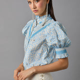 Short Sleeve Smocked Shirt
