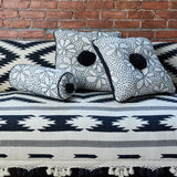 Hand Embroidered Square Throw Pillow