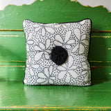 Hand Embroidered Square Throw Pillow