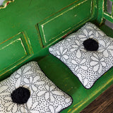 Hand Embroidered Square Throw Pillow