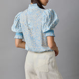 Short Sleeve Smocked Shirt