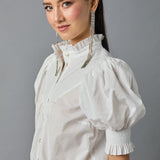 Short Sleeve Smocked Shirt
