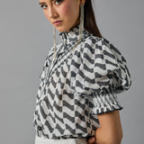 Short Sleeve Smocked Shirt