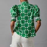 Short Sleeve Smocked Shirt