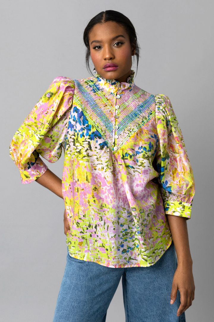 White Elisa Smocked Blouse | Tuckernuck