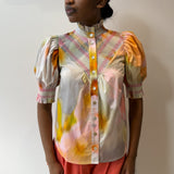 Short Sleeve Smocked Shirt