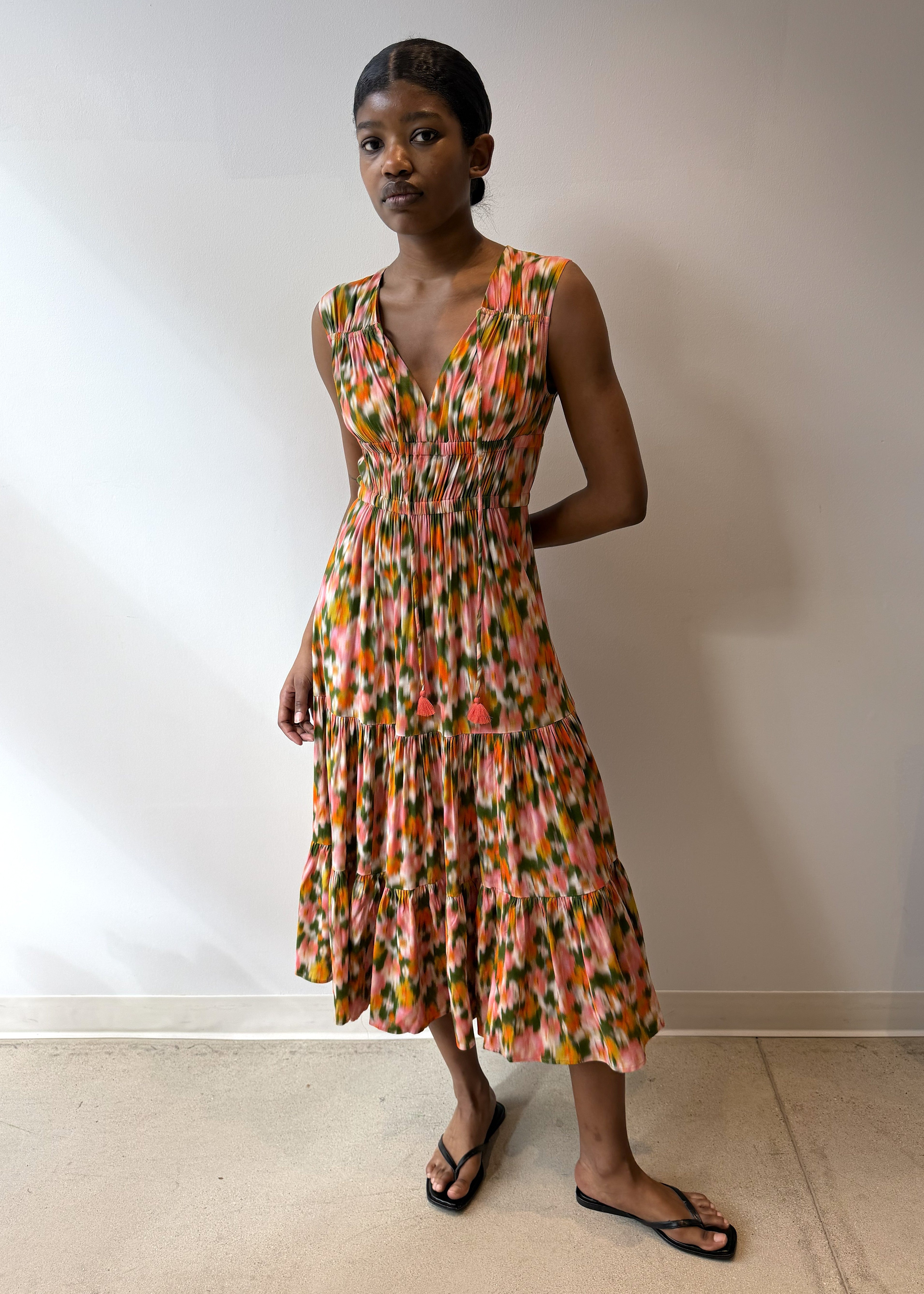 Tiered Peasant Maxi S / Garden Floral