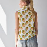 Sleeveless Frilled Buttondown