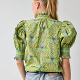 Short Sleeve Smocked Shirt