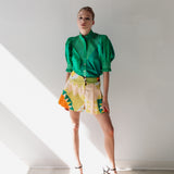 Short Sleeve Smocked Shirt