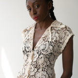 Lace Button Front