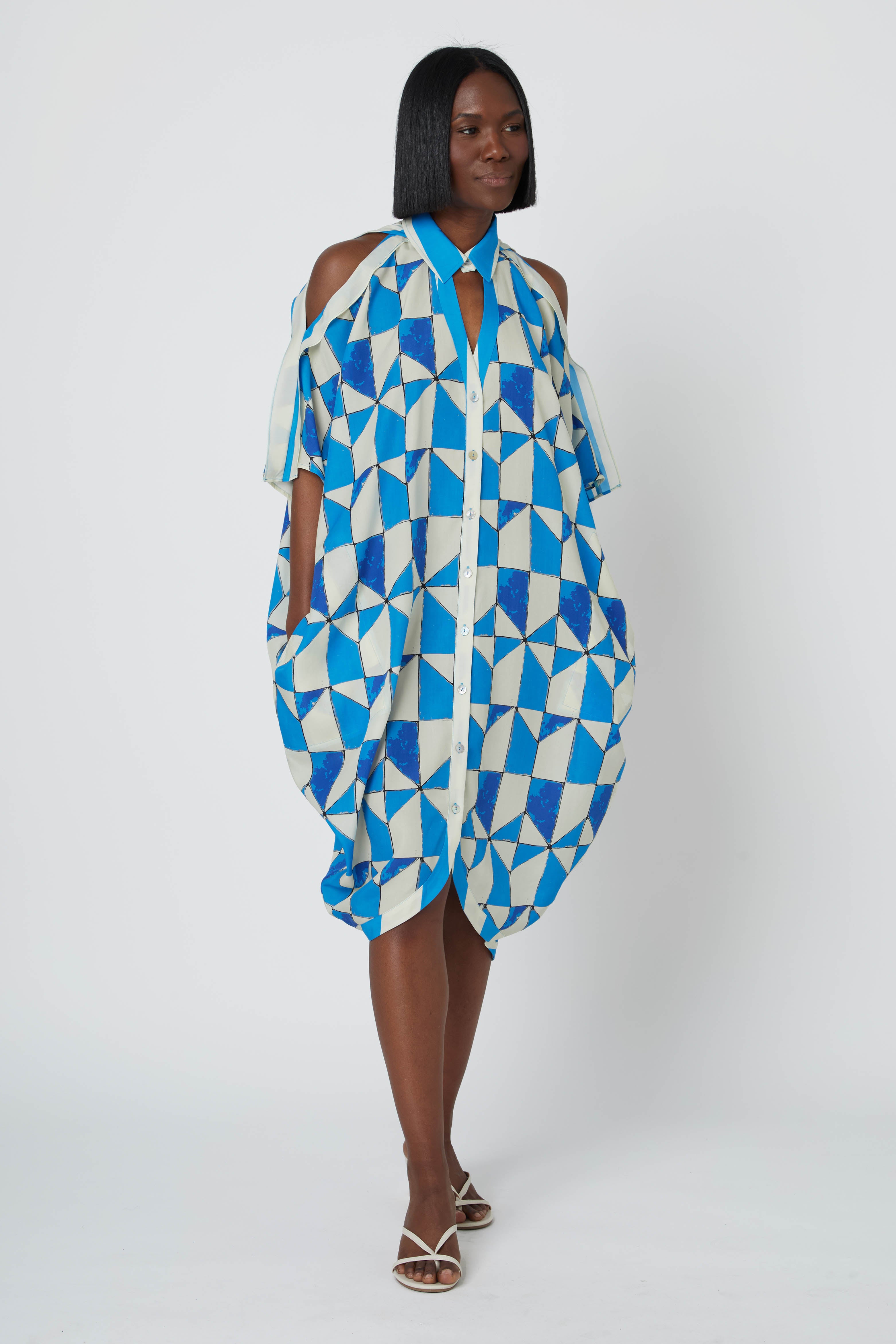 Hope for Flowers by Tracy Reese ★ Mixed-Print Shirt Dress Hope for Flowers by Tracy Reese Mixed-Print Shirt Dress