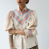 Embroidered Smocked Shirt