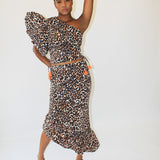 Tangelo Echo Spots One Shoulder Top