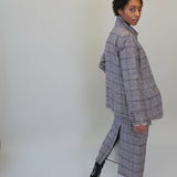 Grey Plaid Trouser Skirt