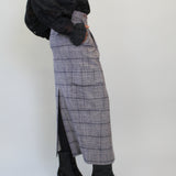 Grey Plaid Trouser Skirt