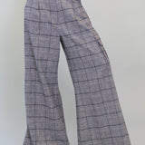 Grey Plaid Cargo Trouser