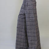 Grey Plaid Cargo Trouser