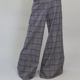 Grey Plaid Cargo Trouser