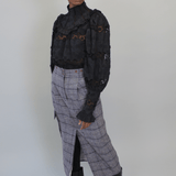 Grey Plaid Trouser Skirt