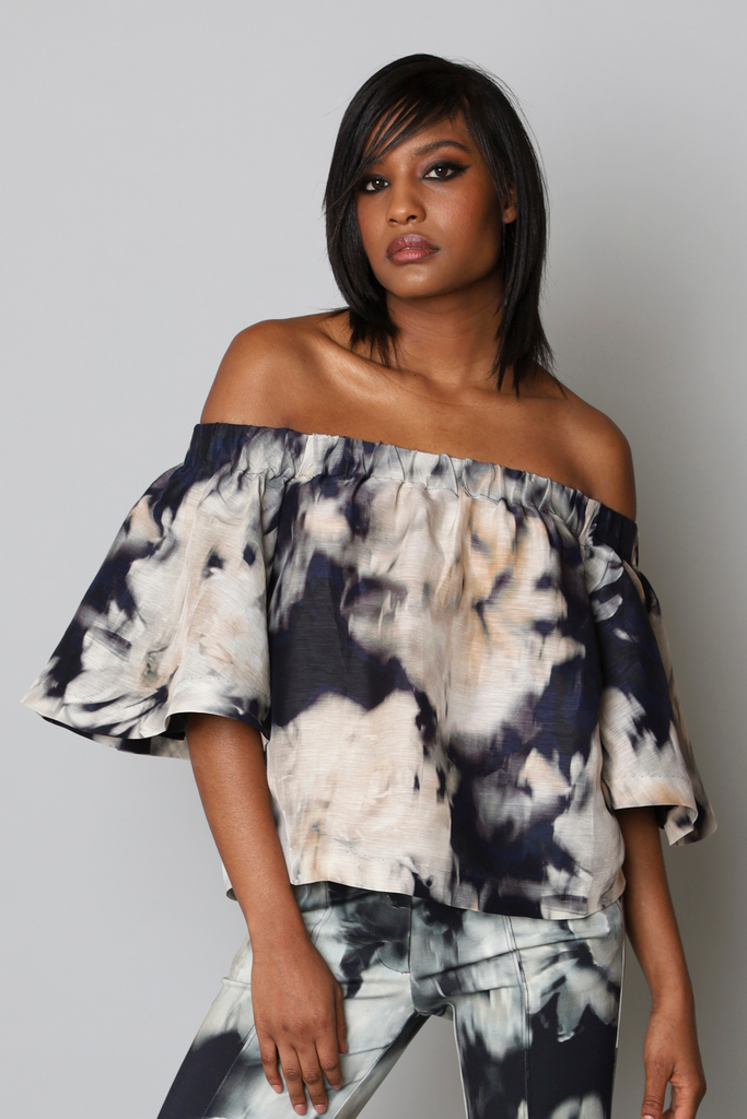 White off the top shoulder blouse top