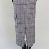 Grey Plaid Trouser Skirt